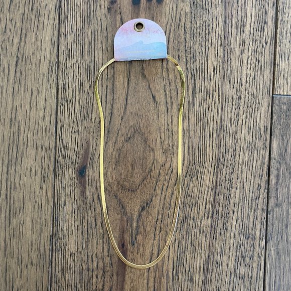 NWT! Anthopologie Flat Gold Herringbone Necklace - Picture 4 of 9